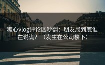 糖心vlog评论区吵翻：朋友局到底谁在说谎？（发生在公司楼下）