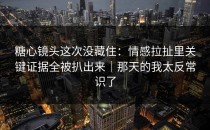 糖心镜头这次没藏住：情感拉扯里关键证据全被扒出来｜那天的我太反常识了
