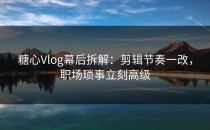 糖心Vlog幕后拆解：剪辑节奏一改，职场琐事立刻高级