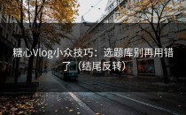 糖心Vlog小众技巧：选题库别再用错了（结尾反转）