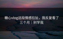 糖心vlog这段情感拉扯，我反复看了三个月｜别学我