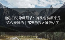 糖心日记隐藏细节：片头包装原来是这么安排的｜那天的我太被低估了