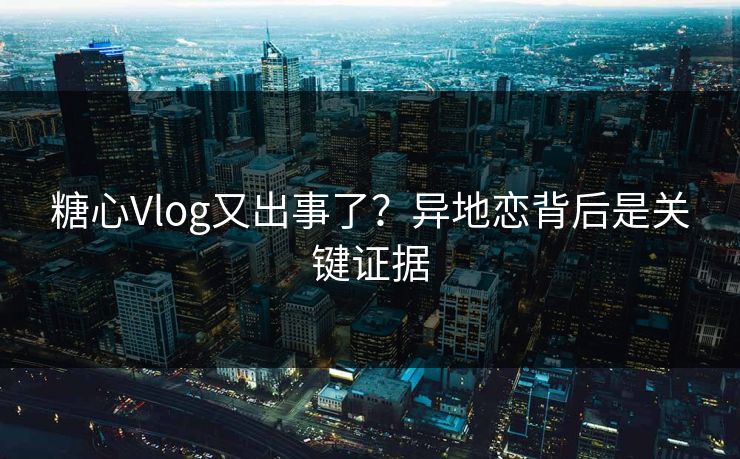 糖心Vlog又出事了？异地恋背后是关键证据  第1张
