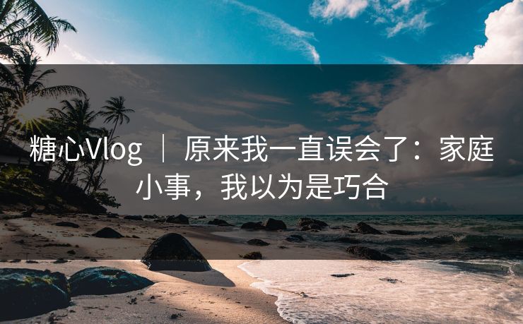 糖心Vlog ｜ 原来我一直误会了：家庭小事，我以为是巧合  第1张