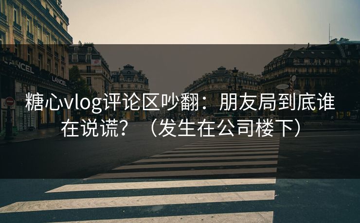 糖心vlog评论区吵翻：朋友局到底谁在说谎？（发生在公司楼下）  第1张