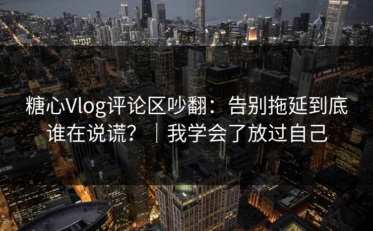 糖心Vlog评论区吵翻：告别拖延到底谁在说谎？｜我学会了放过自己  第1张