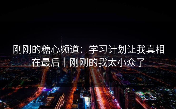 刚刚的糖心频道：学习计划让我真相在最后｜刚刚的我太小众了  第1张